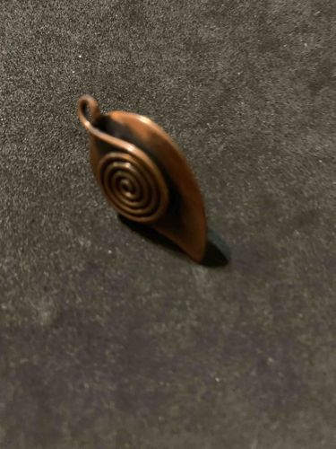 Articulated Copper Spiral Leaf Pendant