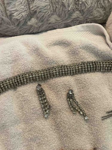 Vintage Rhinestone Necklace and Earring Set