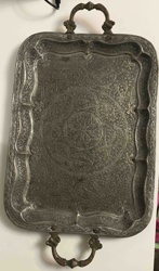 Wm. A. Rogers by Oneida Ltd Silversmiths Ornate Silverplated Serving Tray with Handles