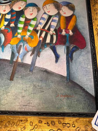 Contemporary Figurative Painting of Cyclists