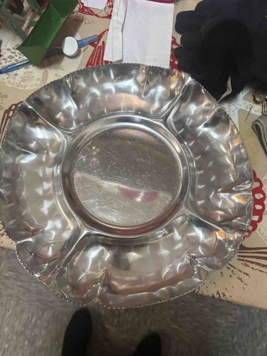 Hammered Aluminum Divided Serving Dish