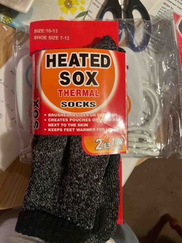 Heated Sox Thermal Black and White Melange Socks