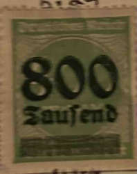 German Notgeld Stamp, 800 Tausend (800 Thousand)