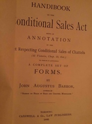 Handbook on the Conditional Sales Act by John Augustus Barron (1890)