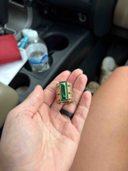 Large Green Gemstone Statement Ring