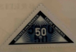 Bohemia and Moravia 50th Anniversary Triangular Stamp