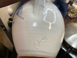 Studio Pottery Jug/Vase with Blue Decoration