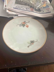 Ceramic Plate with Strawberry Motif