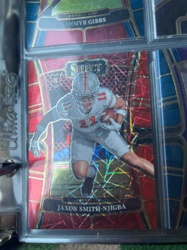 Jaxon Smith-Njigba Rookie 'Select' Football Card (Cracked Ice/Red Fissure Prizm Parallel)