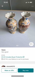 Pair of Small Ornamental Polychrome Vases