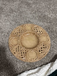 Ornate Ceramic Lattice-Work Decorative Plate/Trivet