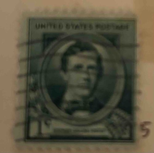 United States 1 Cent Postage Stamp with George Washington Portrait