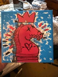 Abstract Neo-Expressionist Knight Chess Piece Painting