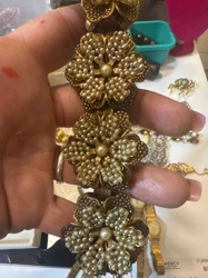 Vintage Faux Pearl Flower Bracelet