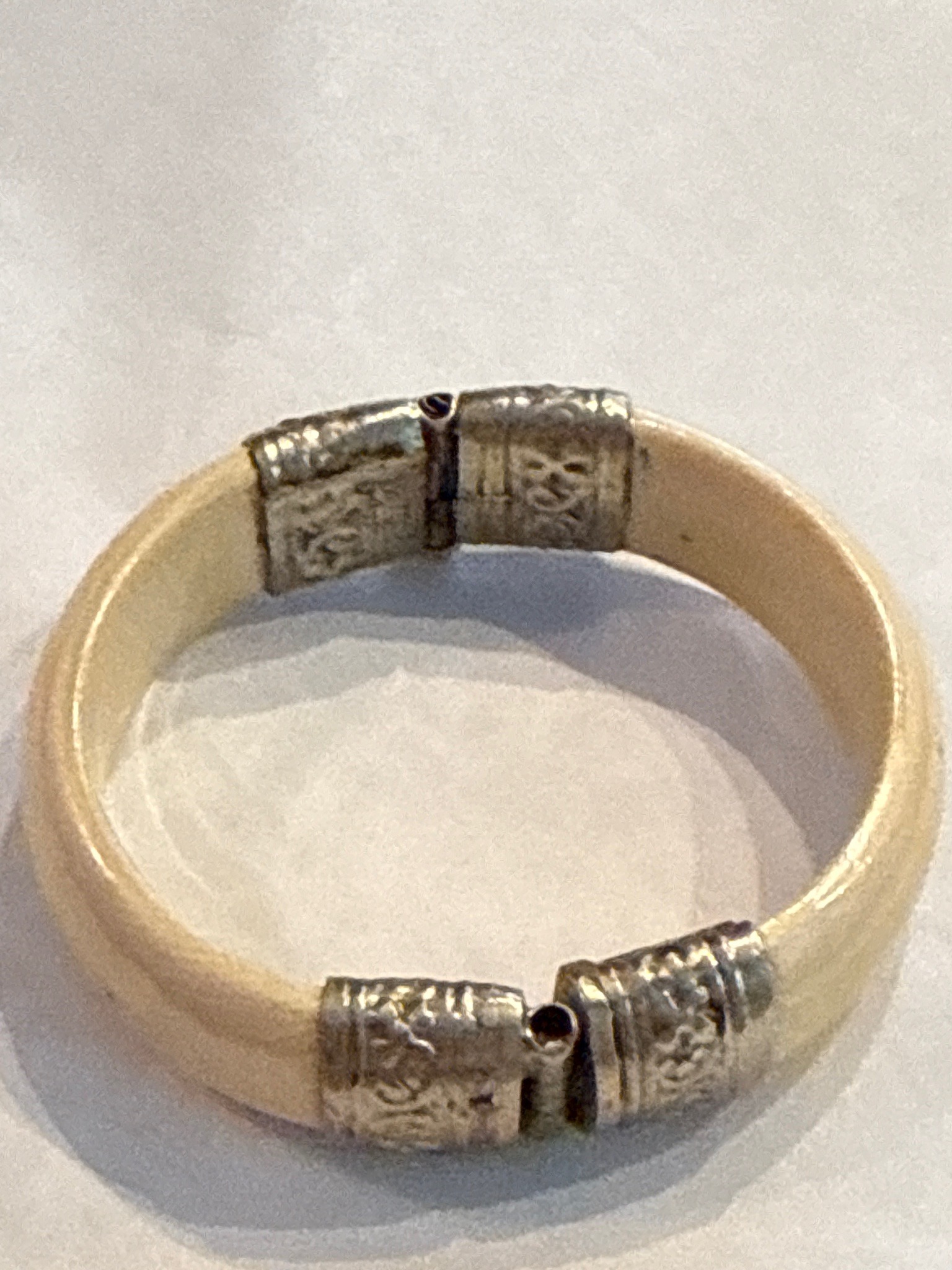 Submitted photo of Bone and metal hinged bangle bracelet