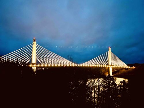 Cable-Stayed Bridge at Night