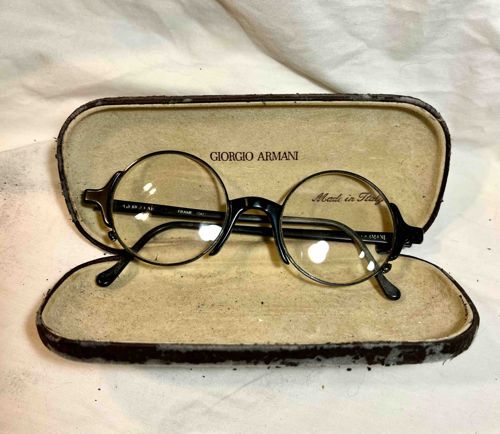 Giorgio Armani Vintage Round Wire-Rimmed Eyeglasses with Original Case