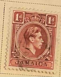 Jamaica 1d Stamp featuring King George VI