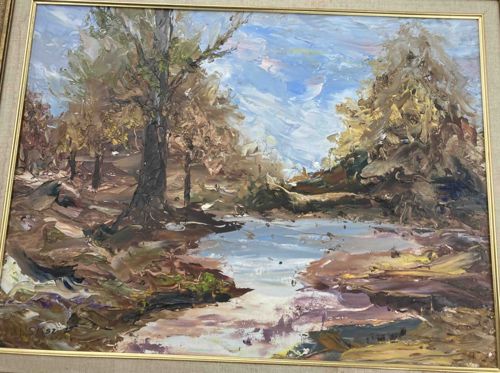 Autumn Landscape Oil Painting with River