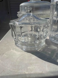 Clear Pressed Glass Covered Candy Dish