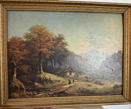 Autumnal Mountain Landscape Painting