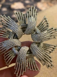 Vintage Coro Textured Silver-Tone Brooch