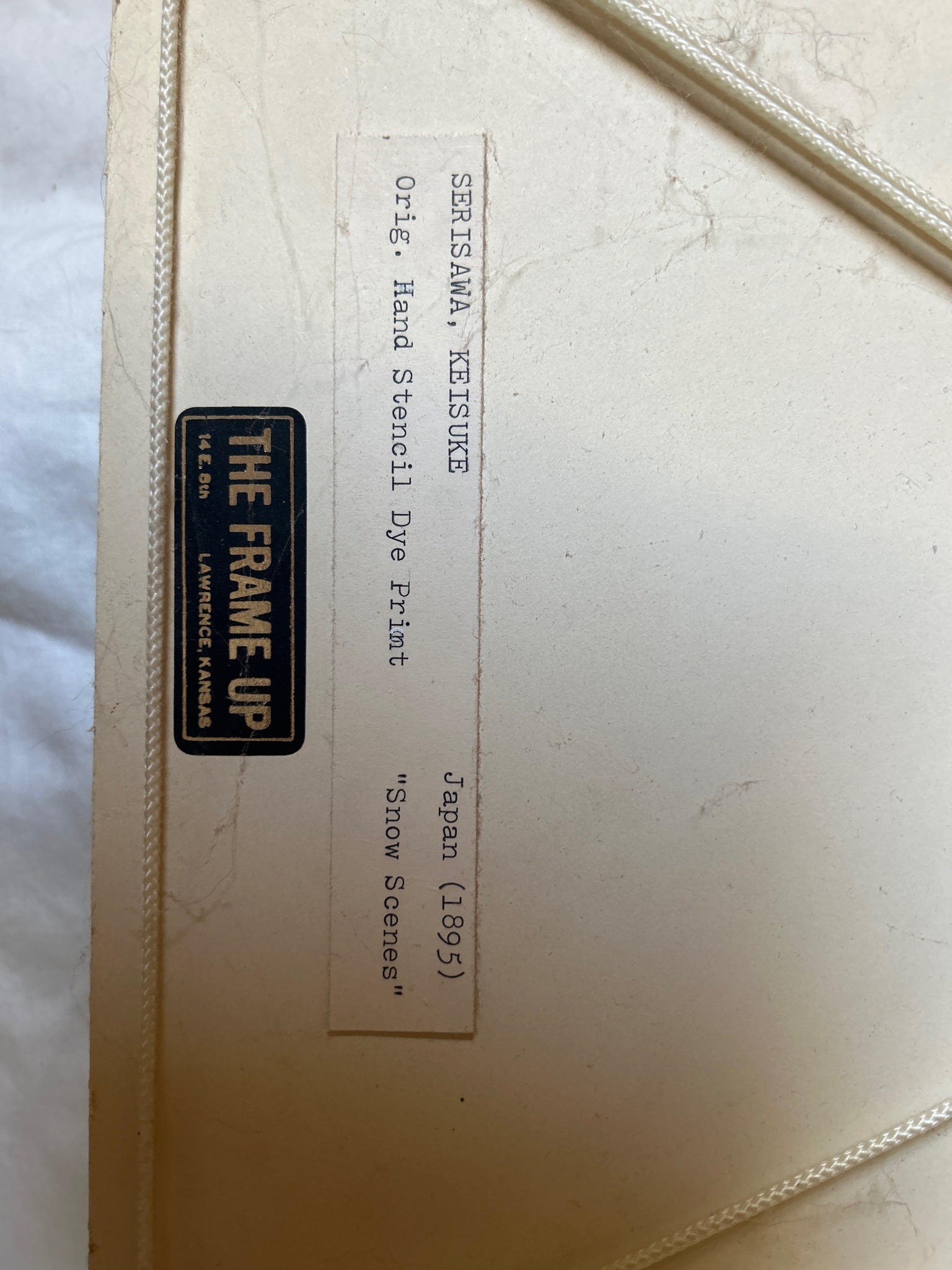 Submitted photo of Framed Japanese Stencil-Dye Print Label Backing