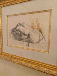 Framed Charcoal/Graphite Drawing of a Reclining Figure