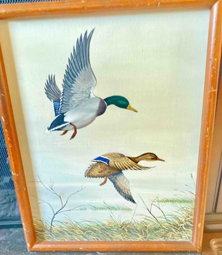 Framed Mallard Duck Painting