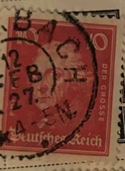 German Reich Hindenburg Stamp with Postmark