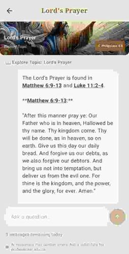 Digital Bible Application Interface: The Lord's Prayer
