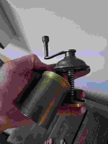 Vintage Brass Cylinder Nutmeg Grinder