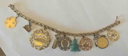 Vintage Gold Tone Charm Bracelet with Assorted Charms