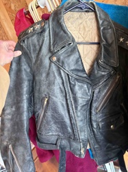 Vintage Black Leather Motorcycle Jacket