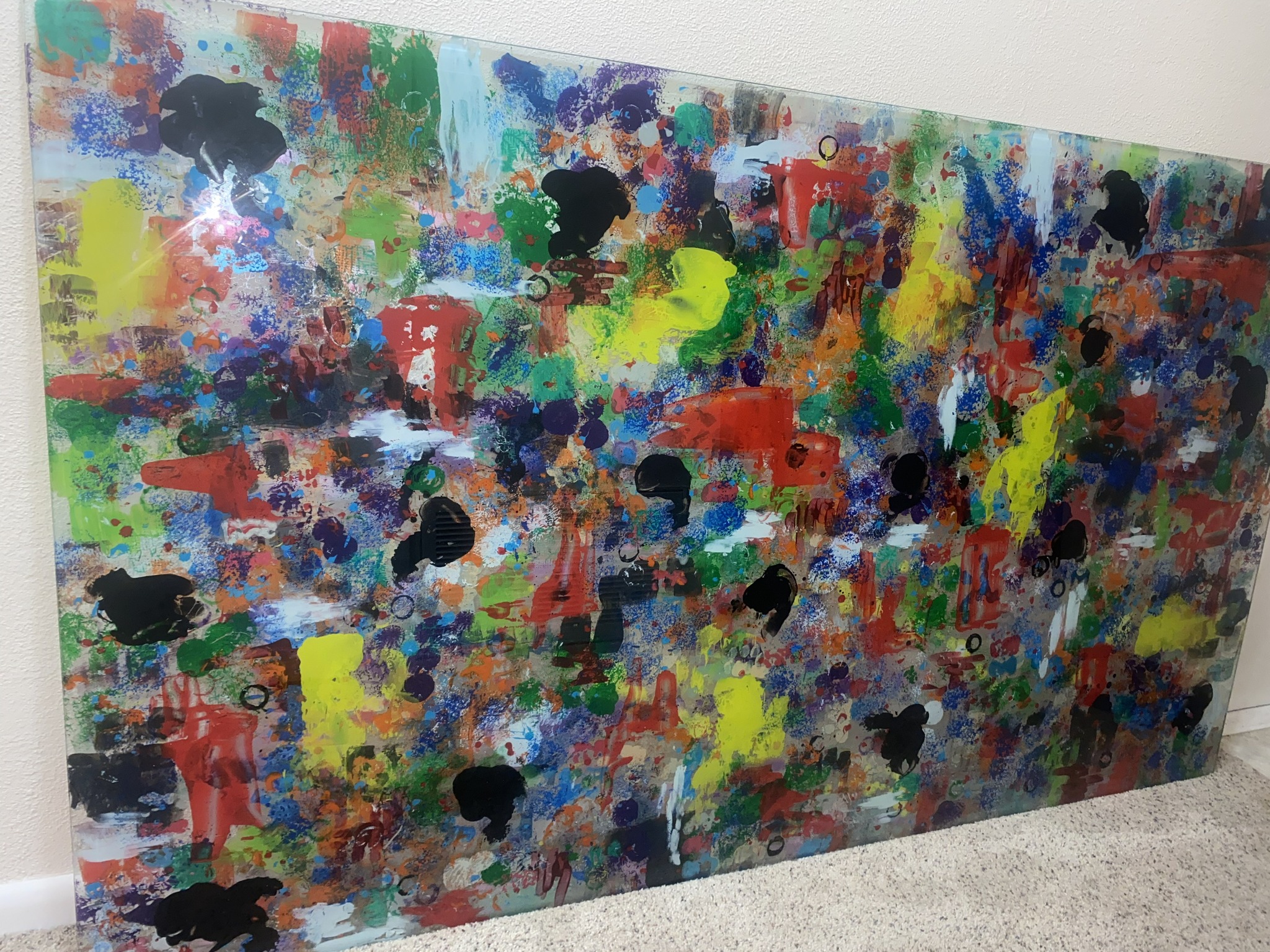 Submitted photo of Abstract painted glass or crystal slab