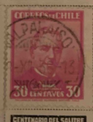 Chilean Definitive Series Postage Stamp - 30 Centavos