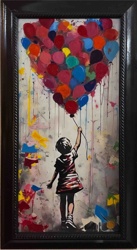Child with Heart-Shaped Bunch of Balloons Painting