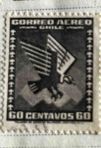 Chile 1934 Airmail 60 Centavos Stamp