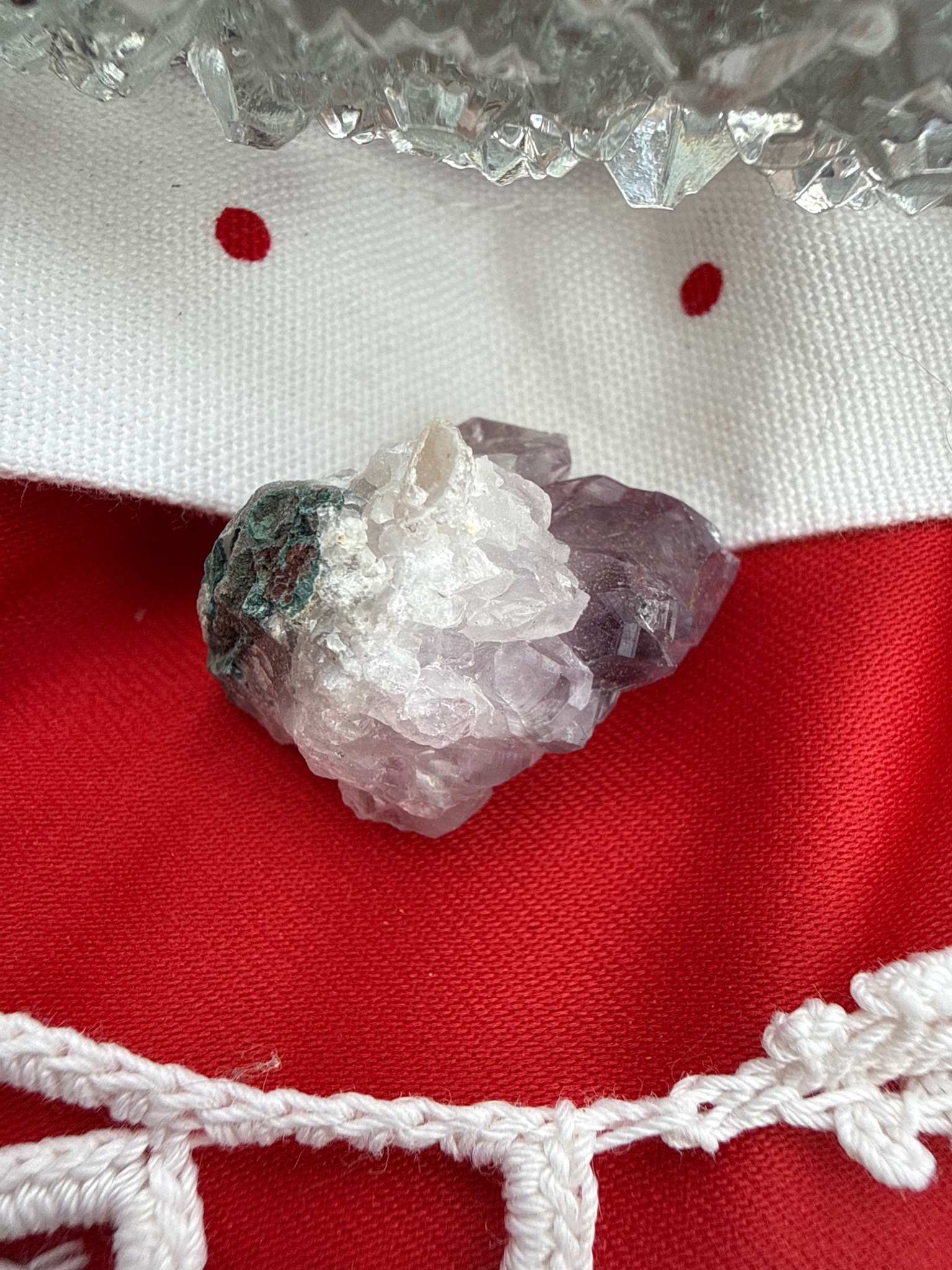 Submitted photo of Amethyst and quartz crystal cluster