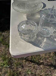 Pressed Glass Hexagonal Candy Dish with Lid