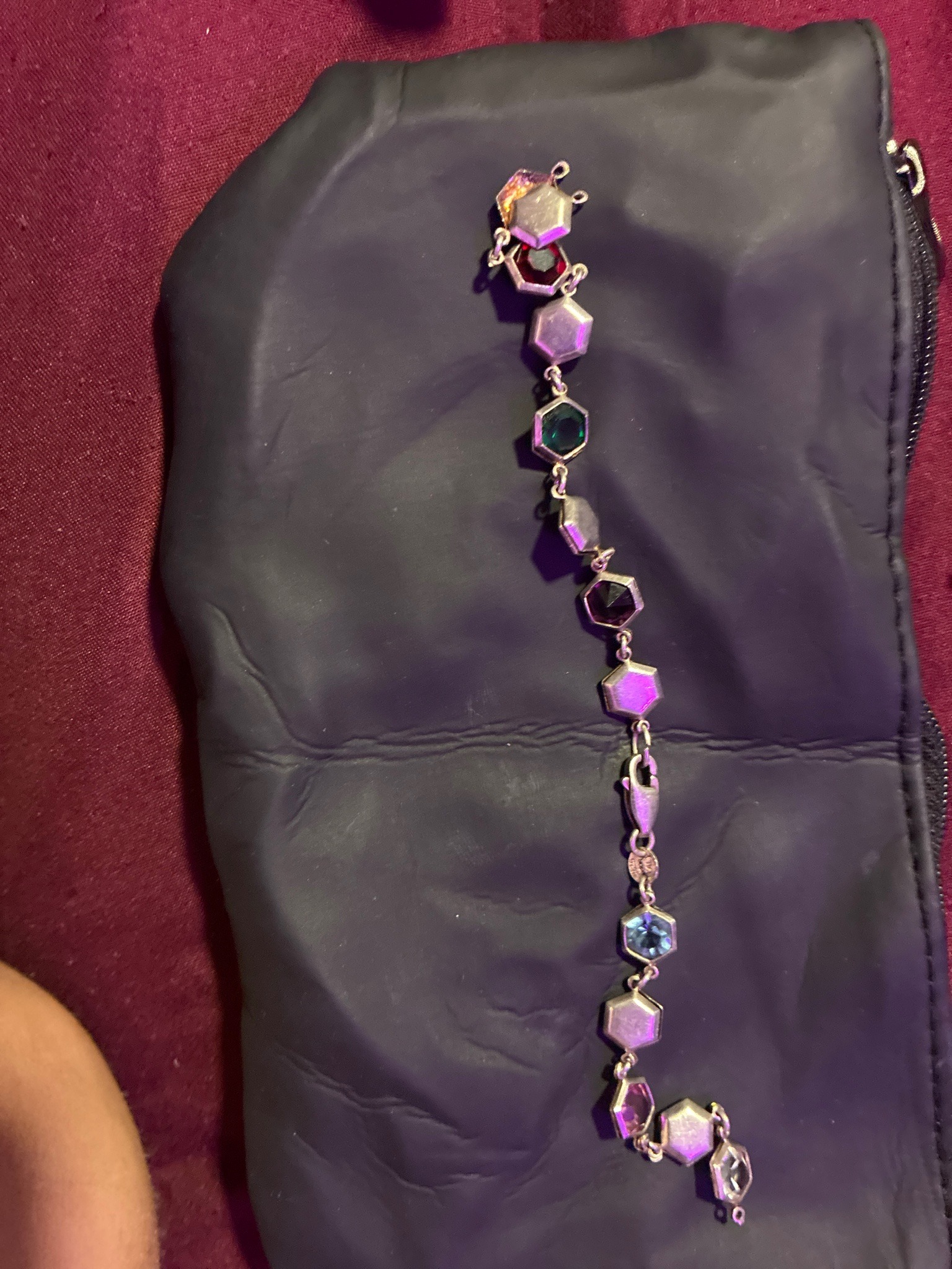 Submitted photo of Multi-colored gemstone link bracelet (unauthenticated)
