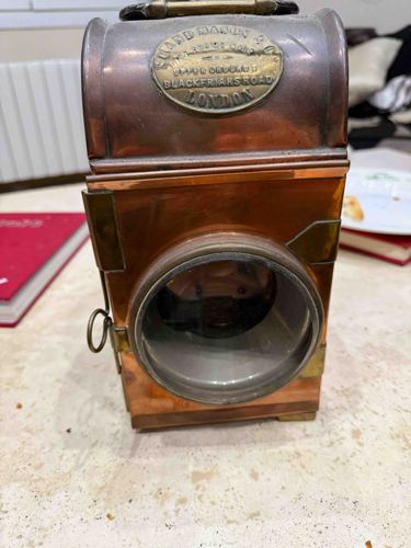 WARD MANN LTD. Brass and Copper Carriage Lamp