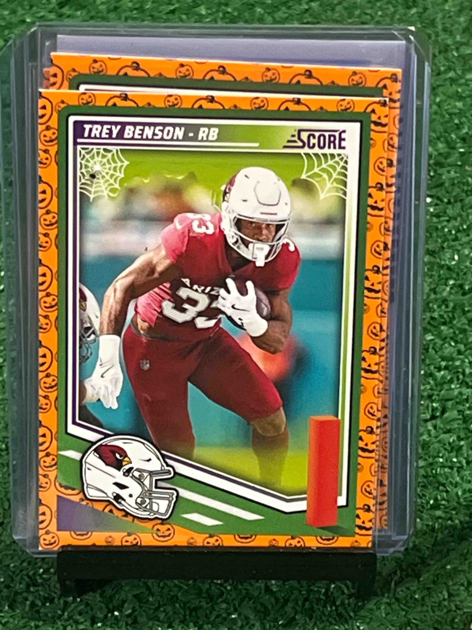 2024 Panini Score Trey Benson Pumpkin Parallel Football Card