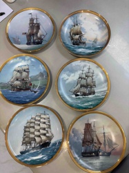 Collection of Six Decorative Nautical Ship Collector Plates