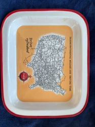 Coca-Cola 'Transcontinental Mileage and Driving Time' Serving Tray