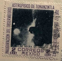 Mexico 1942 Observatorio Astrofísico de Tonanzintla with Orion Nebula Stamp