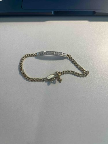 Diamond-Accented Gold-Toned Curb Link Bracelet