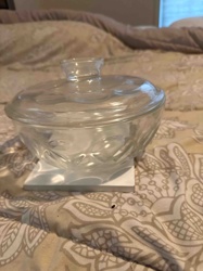 Clear Pressed Glass Bowl with Lid