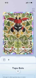 Pokemon TCG Card - Tapu Bulu (Secret Rare - Full Art)