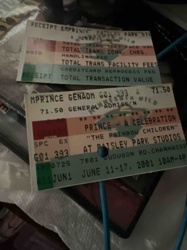 Prince - A Celebration at Paisley Park Studios Admission Tickets and Receipts (June 11-17, 2001)